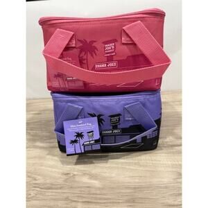 NWT Traders Joe's Mini Insulated Cooler Bags Lot of 2 Purple & Pink
